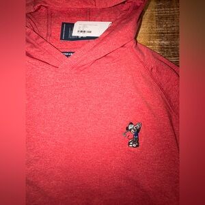 Red Hoodie with Embroidered Character